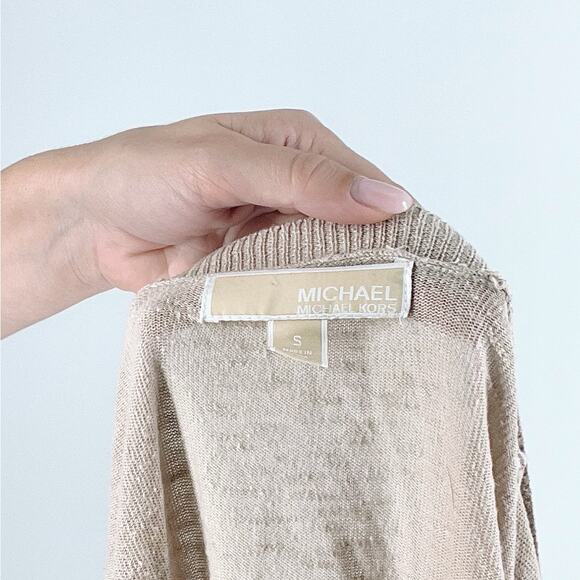 Michael Michael Kors Tan Knit Long Sleeve Cardigan Size Small - Picture 5 of 5